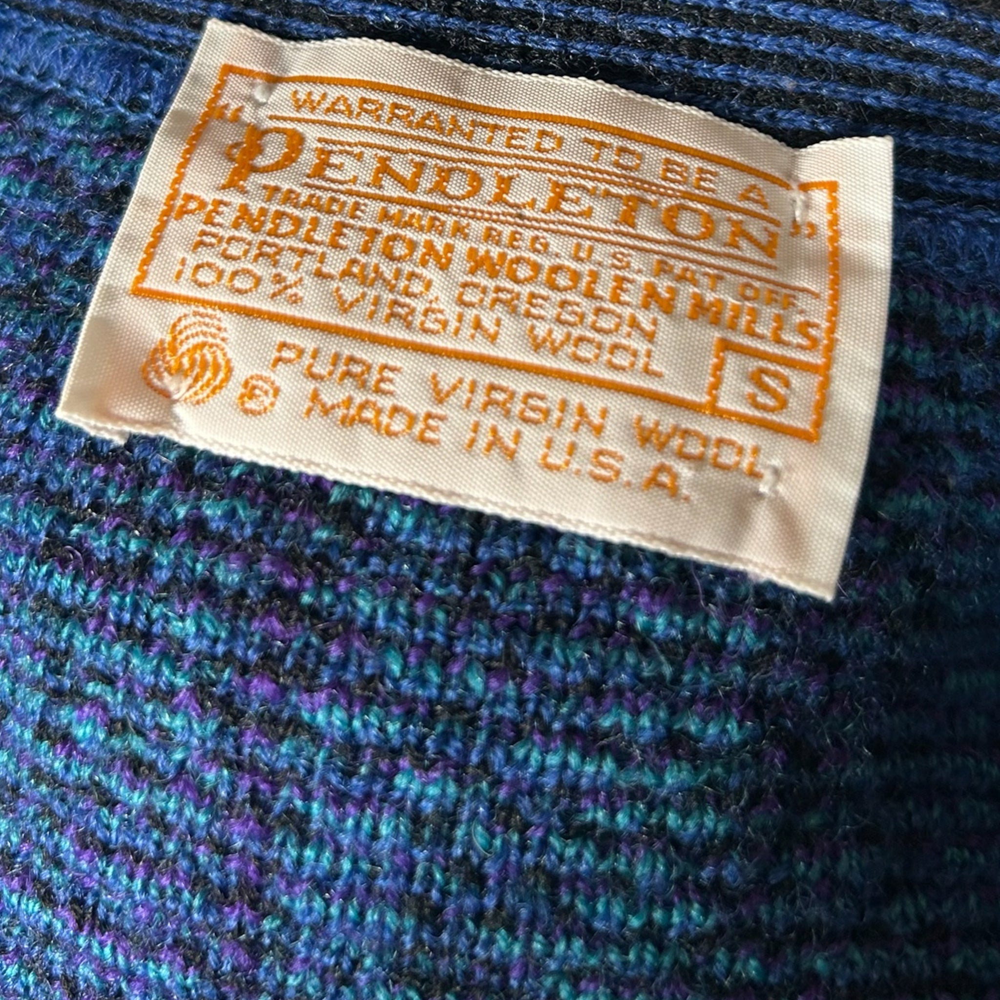 Cardigan Vintage Pendleton in Pura Lana - Anni '80/'90